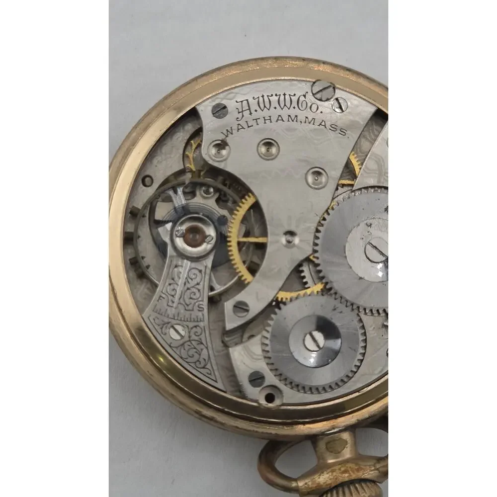 Antique 1917 Waltham Pocket Watch 7 Jewels Grade 610 Complete Not Running